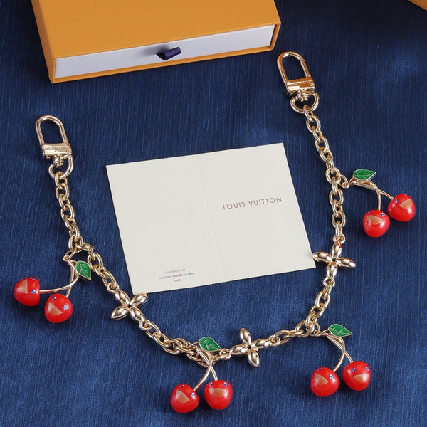 LV x TM cerise bag chain