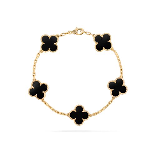 Onyx alhambra 5 motifs bracelet