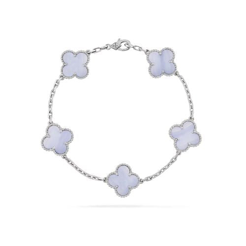 Chalcedony alhambra 5 motifs bracelet