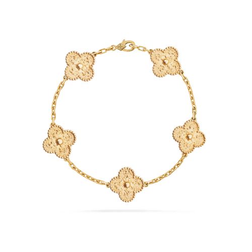 Yellow Gold alhambra 5 motifs bracelet