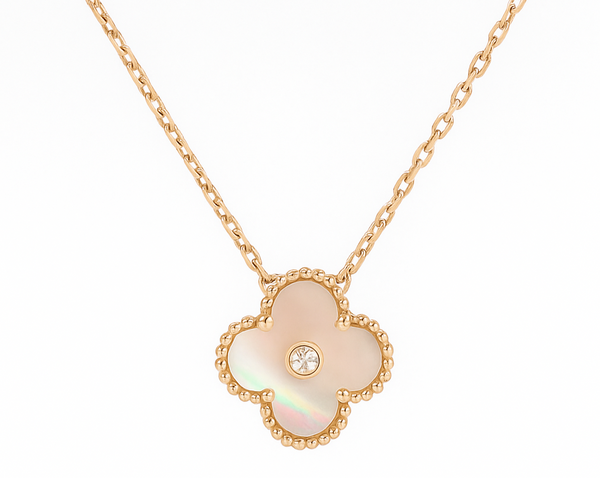 2025 pink mother of pearl vintage Alhambra pendant