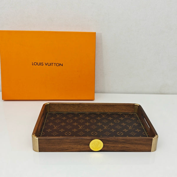 LV Speedy Vintage Monogram Walnut Tray